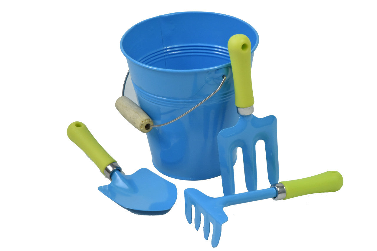 JustForKids 10051 Cubo de agua para niños con juego de herramientas de jardinería